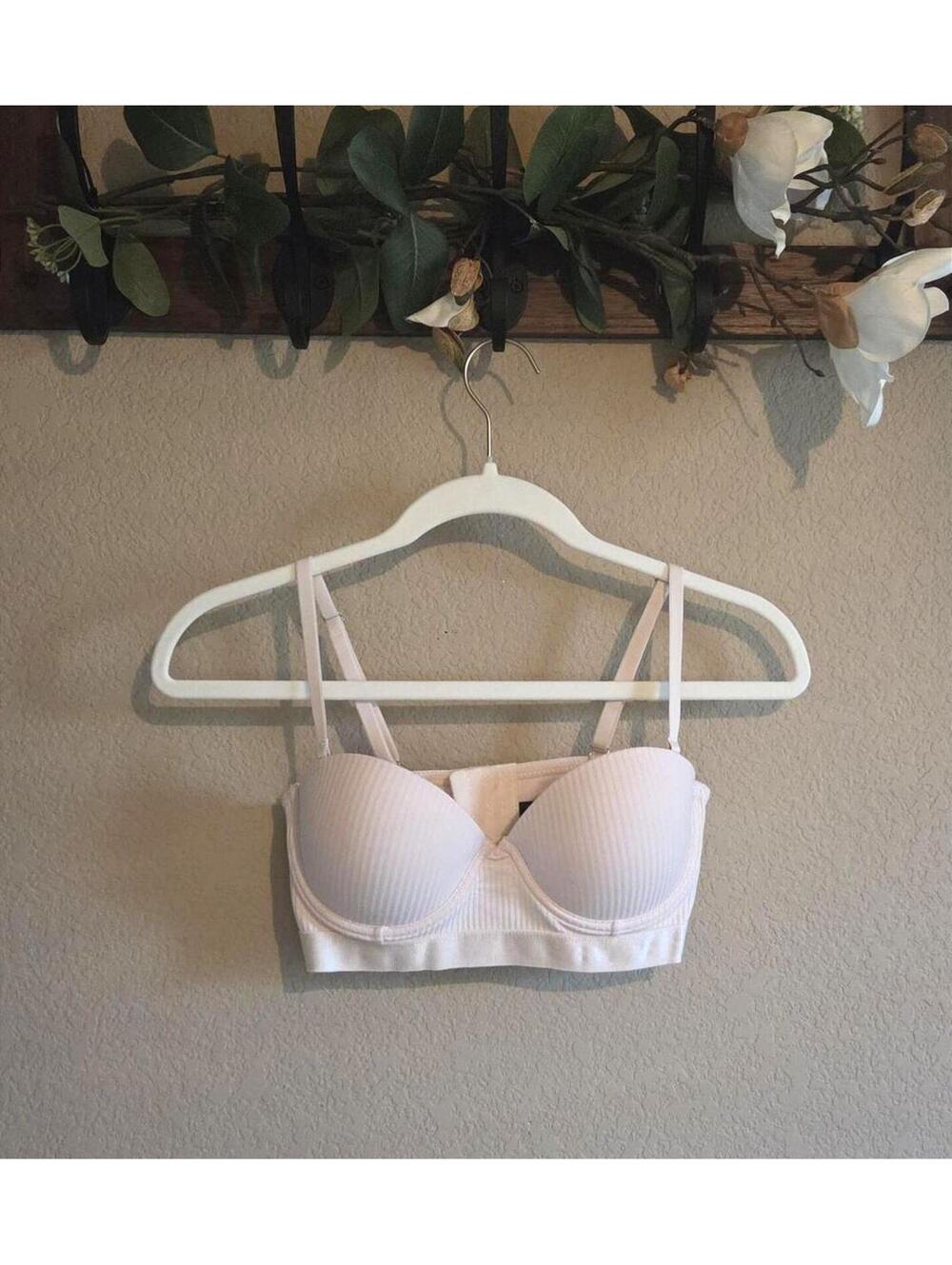 Tahari Light Pink Ribbed Bra with Adjustable Straps